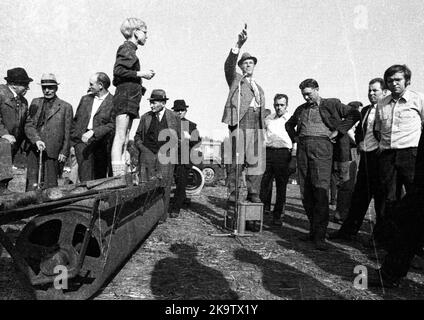 L'asta di un'azienda fallita il 22. 09. 1971 a Greven in Muensterland, Germania Foto Stock