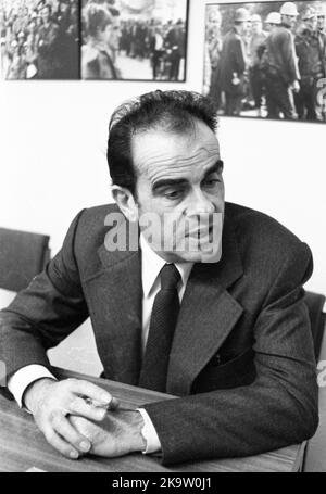 Visita di Georges Marchais, capo del Partito comunista francese, ai comunisti tedeschi del DKP il 20 ottobre 1973 ad Essen. Georges Marchais Foto Stock