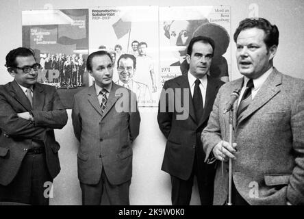 Visita del capo del Partito comunista francese Georges Marchais ai comunisti tedeschi del DKP il 20 ottobre 1973 ad Essen. Herbert Mies Foto Stock