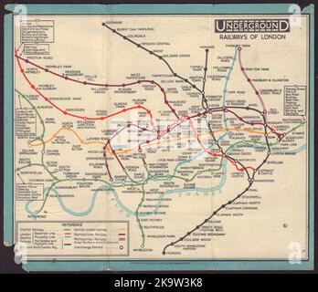 SCHEMA della metropolitana DI LONDRA. STINGEMORE 1928 vecchia annata Foto Stock