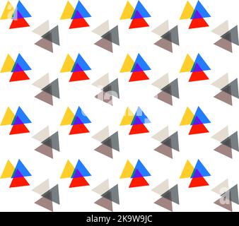 Triangoli cromatici pattern vettoriale senza giunture su bianco Illustrazione Vettoriale