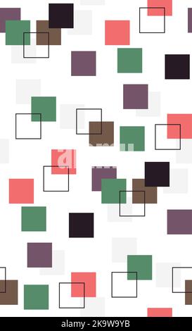 Pattern vettoriale senza giunture costituito da rettangoli solidi e delineati Illustrazione Vettoriale