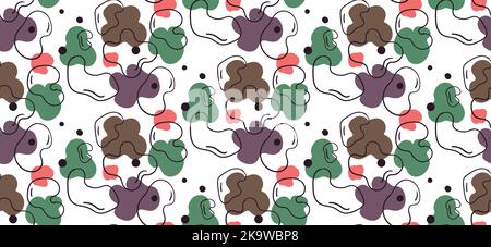 Pattern vettoriale senza giunture costituito da forme e linee astratte Illustrazione Vettoriale