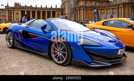 2020 McLaren 600LT Spider, in mostra al Concours d’Elégance Motor Show tenutosi a Blenheim Palace Foto Stock