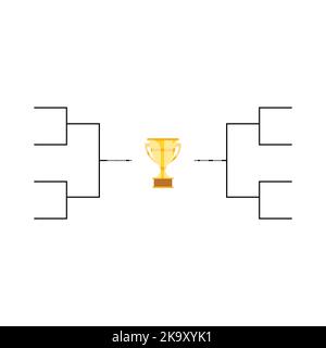 Set di Bracket torneo sportivo, segno di eliminazione in bianco evento, playoff partita vettore illustrazione . Illustrazione Vettoriale