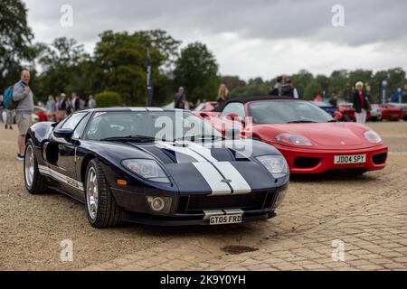 2005 Ford GT ‘GT05 FRD’ in mostra al Concours d’Elégance Motor Show tenutosi a Blenheim Palace il 4th settembre 2022 Foto Stock