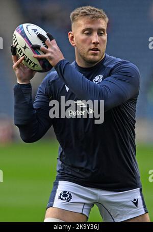 Edimburgo, Scozia, 29th ottobre 2022. Matt Fagerson di Scozia prima della partita Autumn Nation Series al Murrayfield Stadium, Edimburgo. L'immagine di credito dovrebbe essere: Neil Hanna / Sportimage Foto Stock