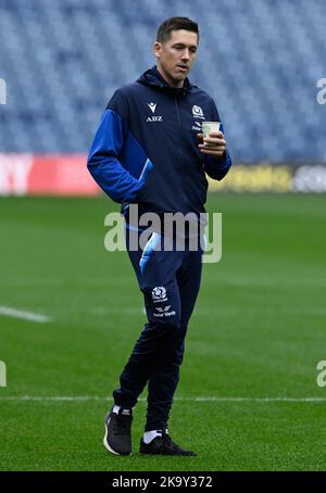 Edimburgo, Scozia, 29th ottobre 2022. Scotland Assistant Coach AB Zondagh prima della partita autunnale della Nation Series al Murrayfield Stadium, Edimburgo. L'immagine di credito dovrebbe essere: Neil Hanna / Sportimage Foto Stock