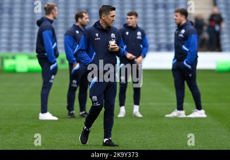 Edimburgo, Scozia, 29th ottobre 2022. Scotland Assistant Coach AB Zondagh prima della partita autunnale della Nation Series al Murrayfield Stadium, Edimburgo. L'immagine di credito dovrebbe essere: Neil Hanna / Sportimage Foto Stock