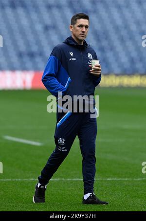 Edimburgo, Scozia, 29th ottobre 2022. Scotland Assistant Coach AB Zondagh prima della partita autunnale della Nation Series al Murrayfield Stadium, Edimburgo. L'immagine di credito dovrebbe essere: Neil Hanna / Sportimage Foto Stock