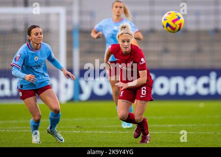 Manchester, Regno Unito. 30th ottobre 2022.Jasmine Matthews del Liverpool FC durante il Barclays fa Women's Super League match tra Manchester City e Liverpool all'Academy Stadium di Manchester domenica 30th ottobre 2022. (Credit: Mike Morese | MI News) Credit: MI News & Sport /Alamy Live News Foto Stock