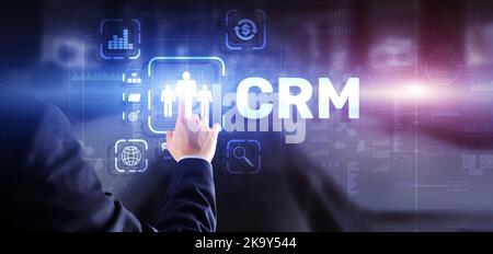 CRM Customer Relationship Management. Concetto di orientamento al cliente. Foto Stock