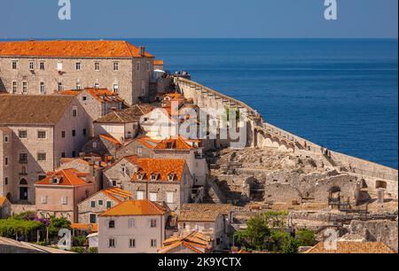 DUBROVNIK, CROAZIA, EUROPA - la città fortificata di Dubrovnik sulla costa della Dalmazione. Foto Stock