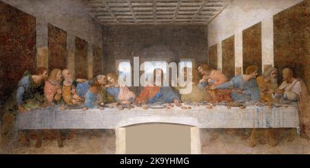 L'ultima cena, (1492-1498), Pittura di Leonardo da Vinci Foto Stock