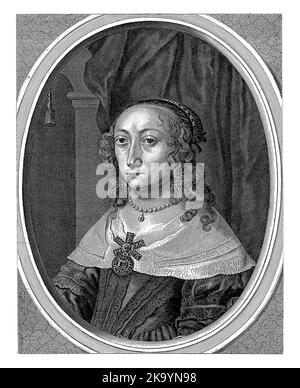 Ritratto di Catherina Charlottata, Contessa Palatina di Palatinato-Neuburg, moglie di Wolfgang Willem van de Palatinate-Neuburg. Foto Stock