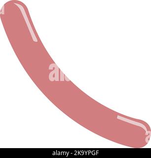 salsiccia in stile cartoon su sfondo bianco Illustrazione Vettoriale