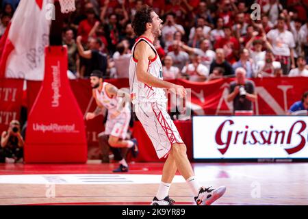 Reggio Emilia, Italia. 30th Ott 2022. Michele vitali (Unahhotels Pallacanestro Reggiana) durante UNAHOTELS Reggio Emilia vs Happy Casa Brindisi, Campionato Italiano di Basket Serie a Reggio Emilia, ottobre 30 2022 Credit: Agenzia indipendente per le foto/Alamy Live News Foto Stock