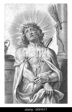 Cristo mostrato al popolo (Ecce homo), Cornelis Galle (II), 1638 - 1678, annata incisa. Foto Stock