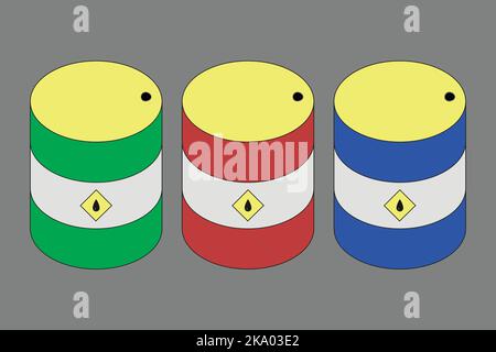 Icona di design piatto dei barili dell'olio Illustrazione Vettoriale