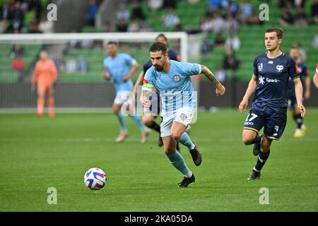 Melbourne, Australia. 30 ottobre 2022. Melbourne City v Wellington Phoenix, Jamie McLaren all'AAMI Park. Foto Stock