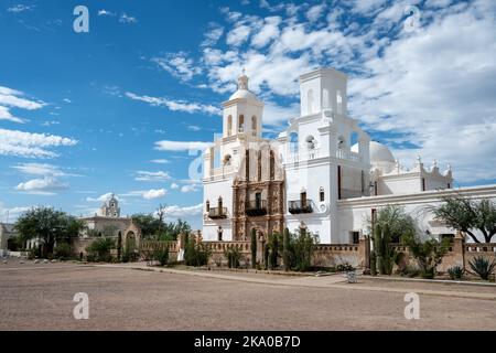 Missione San Xavier del Bac situato a Tucson, Arizona Foto Stock