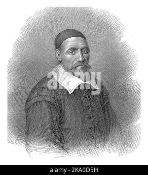 Ritratto di Alexander Petri, Philippus Velijn, 1832 Ritratto di Alexander Petri, Clergyman scozzese del XVII secolo a Rotterdam. Foto Stock