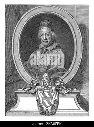 Ritratto di Papa Clemente XII, Gasparo Massi, dopo Antonio David, 1730 - 1731 Foto Stock