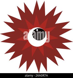 Mostro con un occhio, illustrazione, vettore su sfondo bianco. Illustrazione Vettoriale