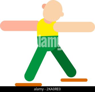 Attività di allenamento, illustrazione, vettore su sfondo bianco. Illustrazione Vettoriale