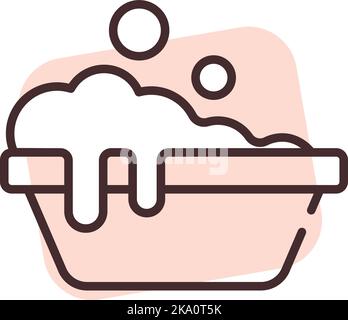 Allergia al detersivo in polvere, illustrazione o icona, vettore su sfondo bianco. Illustrazione Vettoriale