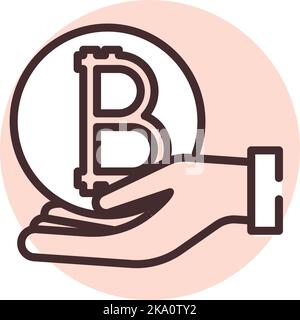 Blockchain offre, illustrazione o icona, vettore su sfondo bianco. Illustrazione Vettoriale