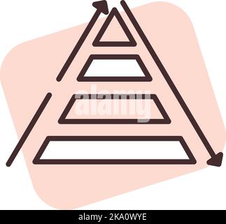 Diagramma triangolare, illustrazione o icona, vettore su sfondo bianco. Illustrazione Vettoriale