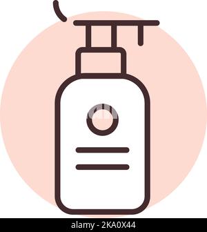 Pulizia sapone domestico, illustrazione o icona, vettore su sfondo bianco. Illustrazione Vettoriale