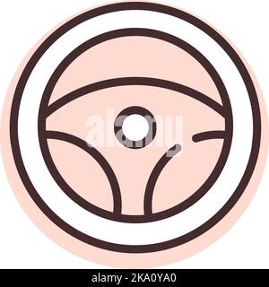 Volante per giochi elettronici, illustrazione o icona, vettore su sfondo bianco. Illustrazione Vettoriale