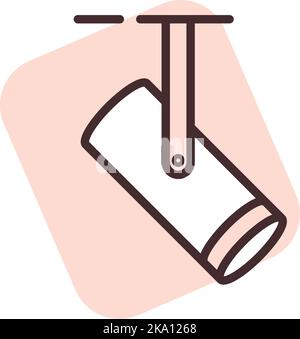 Lampada da palco, illustrazione o icona, vettore su sfondo bianco. Illustrazione Vettoriale