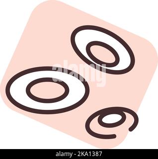 Protesi cellule ematiche, illustrazione o icona, vettore su sfondo bianco. Illustrazione Vettoriale