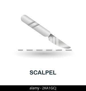 Icona bisturi. 3d illustrazione dalla collezione di medicinali. Icona Creative Scalpel 3D per web design, modelli, infografiche e altro ancora Illustrazione Vettoriale
