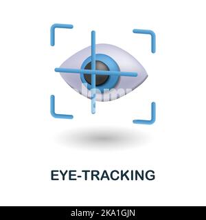 Icona Eye-Tracking. 3d illustrazione dalla collezione di neuromarketing. Creative Eye-Tracking 3D icona per web design, modelli, infografiche e altro ancora Illustrazione Vettoriale
