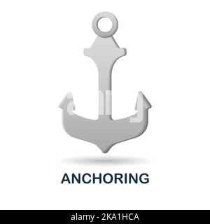 Icona di ancoraggio. 3d illustrazione dalla collezione di neuromarketing. Creative ancorando 3D icona per web design, modelli, infografiche e altro ancora Illustrazione Vettoriale