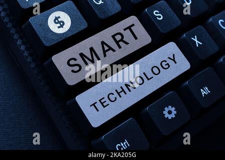 Ispirazione che mostra la tecnologia Sign Smart. Idea aziendale utilizzata per proteggere e prevenire gli errori nei dischi rigidi Foto Stock