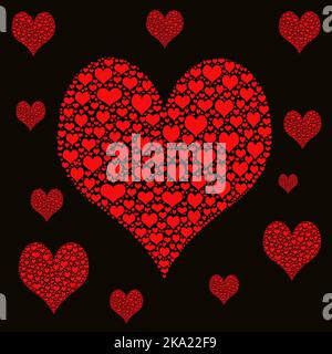 Astratto amore cuore biglietto di auguri design Foto Stock