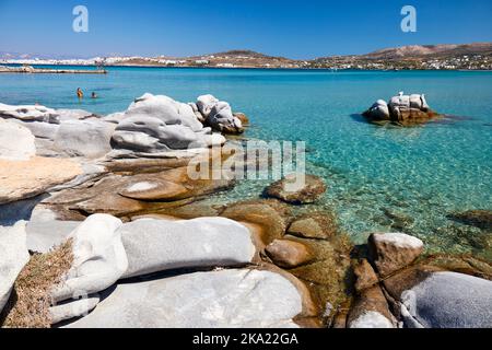 KOLIMBITHRES spiaggia rocciosa su Paros Foto Stock