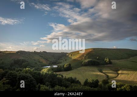 Un bacino idrico vicino a Blakey Topping, East Yorkshire, Regno Unito Foto Stock