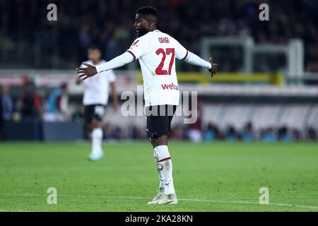 Torino, Italia. 30th Ott 2022. Divock origi di AC Milan gesti durante la Serie Una partita tra Torino FC e AC Milan allo Stadio Olimpico il 30 ottobre 2022 a Torino. Credit: Marco Canoniero/Alamy Live News Foto Stock