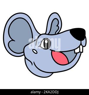 Un simpatico piccolo mouse grigio isolato su uno sfondo bianco Illustrazione Vettoriale