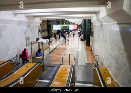 Stazione della metropolitana Alisher Navomie. Tashkent, Uzbekistan Foto Stock