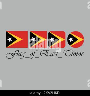 Bandiera di Timor Est Illustrazione Vettoriale