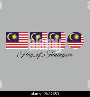 Bandiera della Malesia Illustrazione Vettoriale