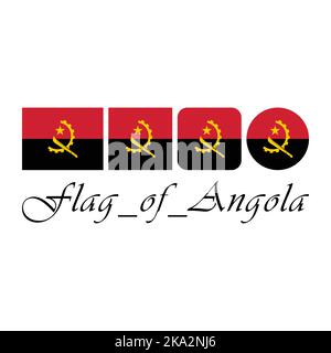 Bandiera di Angola disegno nazionale con stile diverso. Modificabile, ridimensionabile, EPS 10, illustrazione vettoriale. Illustrazione Vettoriale