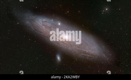 Andromeda Galaxy (M31) - scatta su 22,092022 con un'astrocamera monocromatica raffreddata e rifrattore HD. Foto Stock